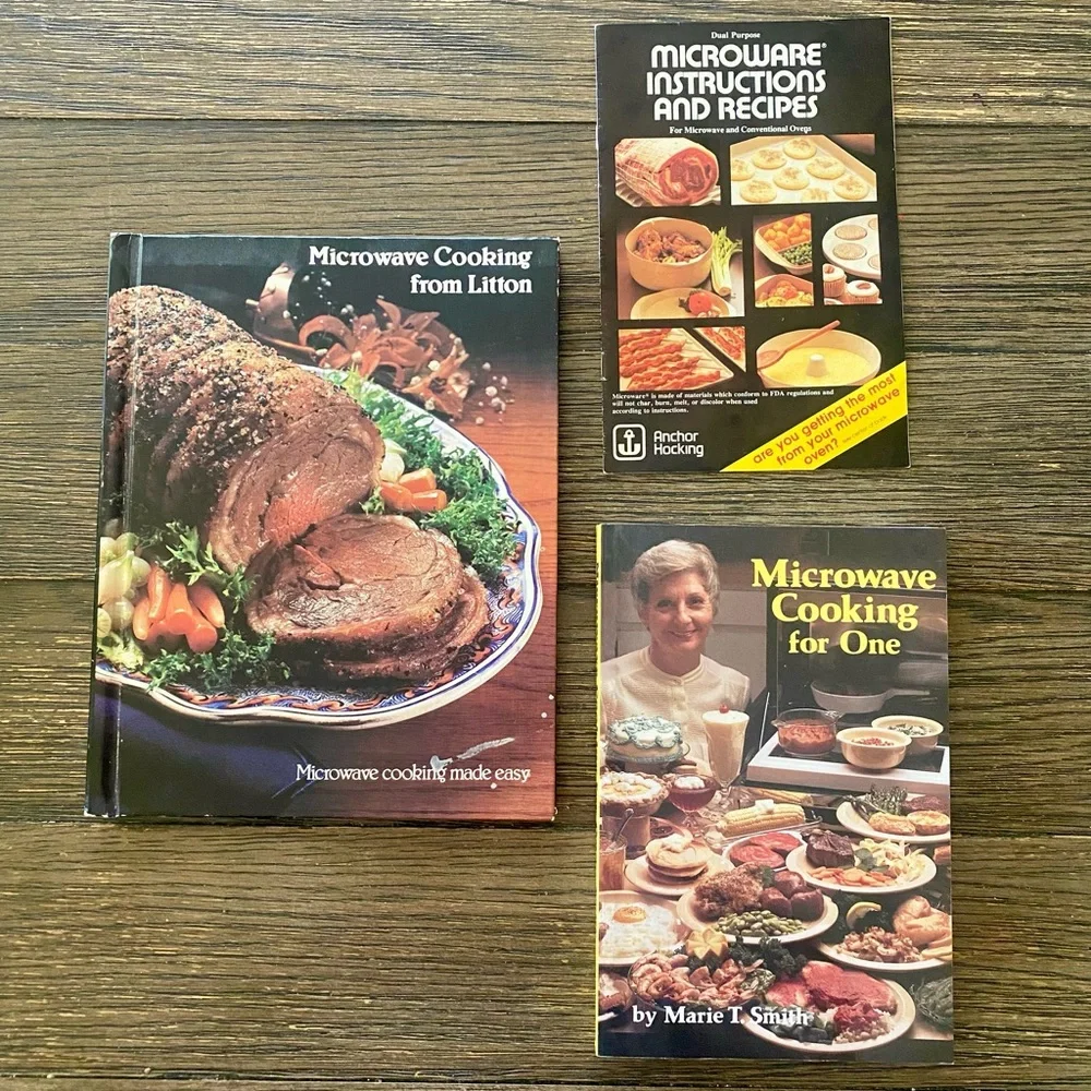 Vintage Microwave Cookbook Bundle Recipes Lot 3 Books Cooking Baking